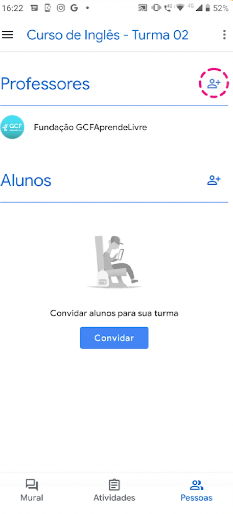 como adicionar professor no google sala de aula no celular - imagem1